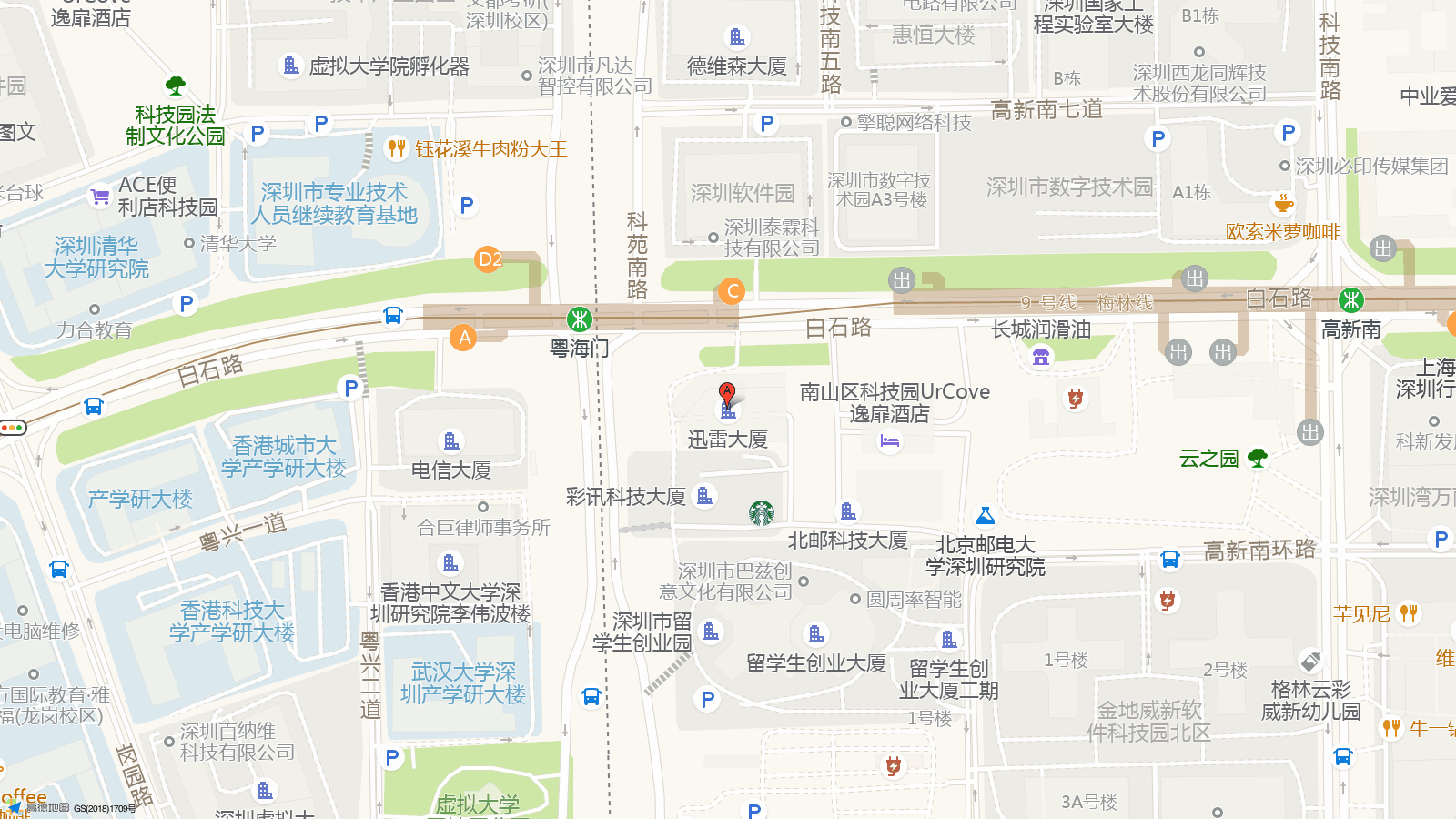 迅雷科技大厦地图位置-高德